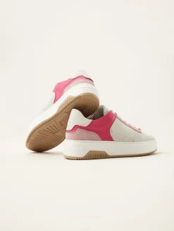 DAMES Nubikk Basket Court Wit Roze Sneakers Voor Dames