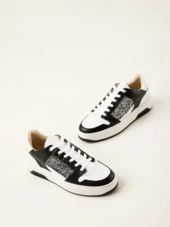 DAMES Nubikk Basket Court Zwarte Glitter Sneakers Voor Dames