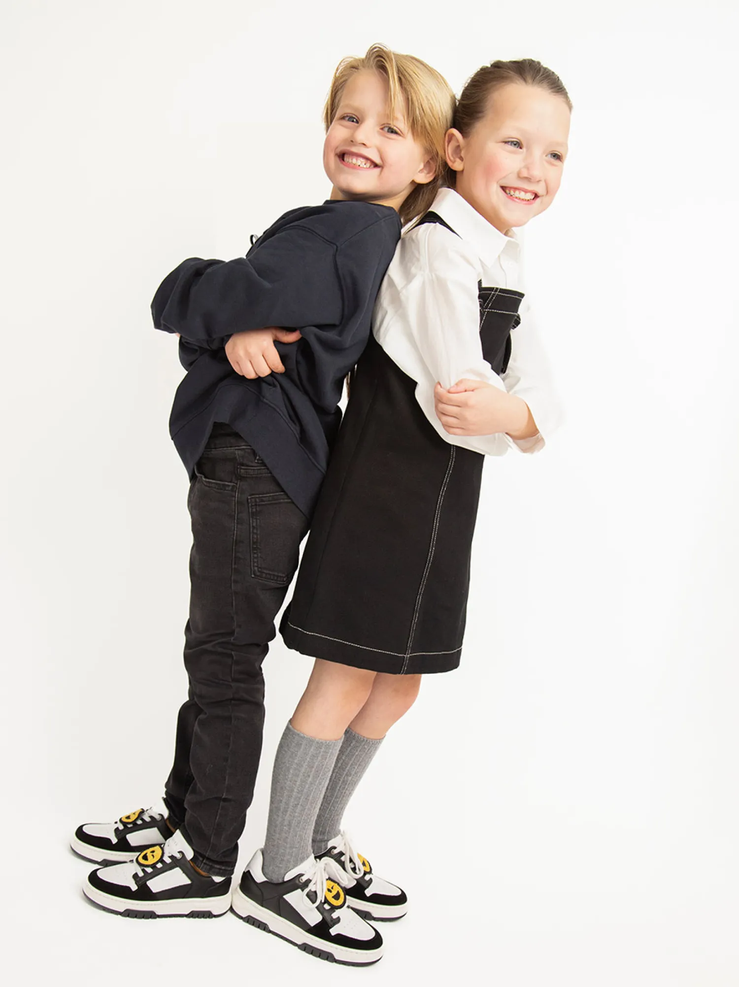 Nubikk Basket Court JR Zwarte Witte Sneakers Voor Kids