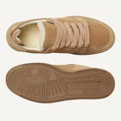 DAMES Nubikk Basket Teddy Bruine Sneakers Voor Dames