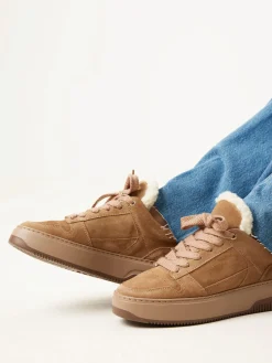 DAMES Nubikk Basket Teddy Bruine Sneakers Voor Dames