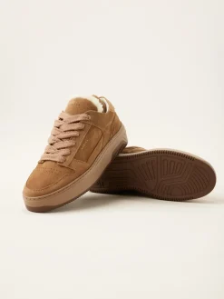 DAMES Nubikk Basket Teddy Bruine Sneakers Voor Dames