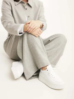 DAMES Nubikk Bayou Platform Witte Sneakers Voor Dames