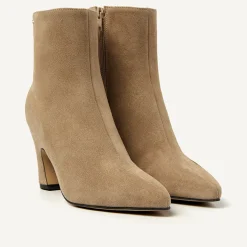 DAMES Nubikk Bibi Coco Taupe Enkellaarzen Voor Dames