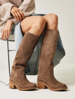 DAMES Nubikk Cassy Boot Bruin Suède Boots Voor Dames