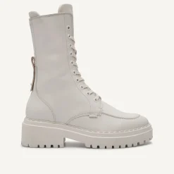 DAMES Nubikk Fae Aubine Beige Biker Boots Voor Dames