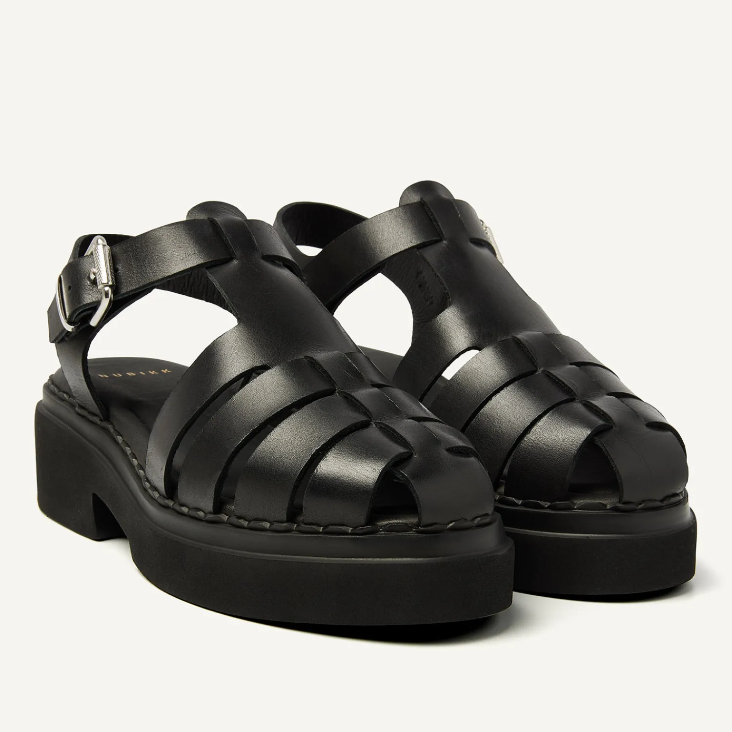 DAMES Nubikk Finn Roma Zwarte Sandalen Voor Dames