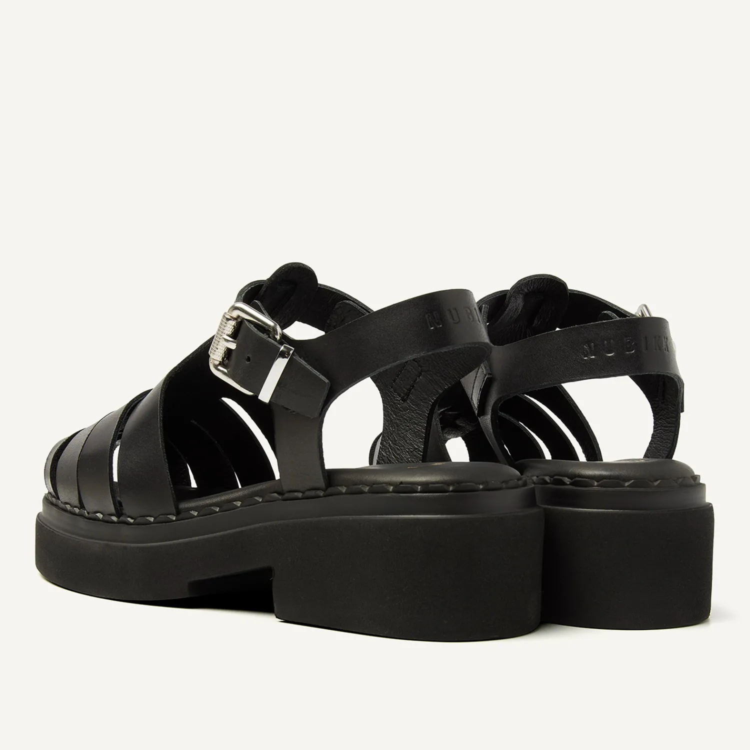 DAMES Nubikk Finn Roma Zwarte Sandalen Voor Dames