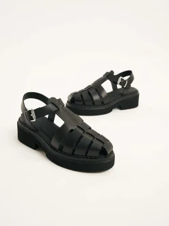 DAMES Nubikk Finn Roma Zwarte Sandalen Voor Dames