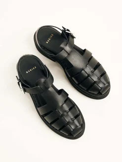 DAMES Nubikk Finn Roma Zwarte Sandalen Voor Dames