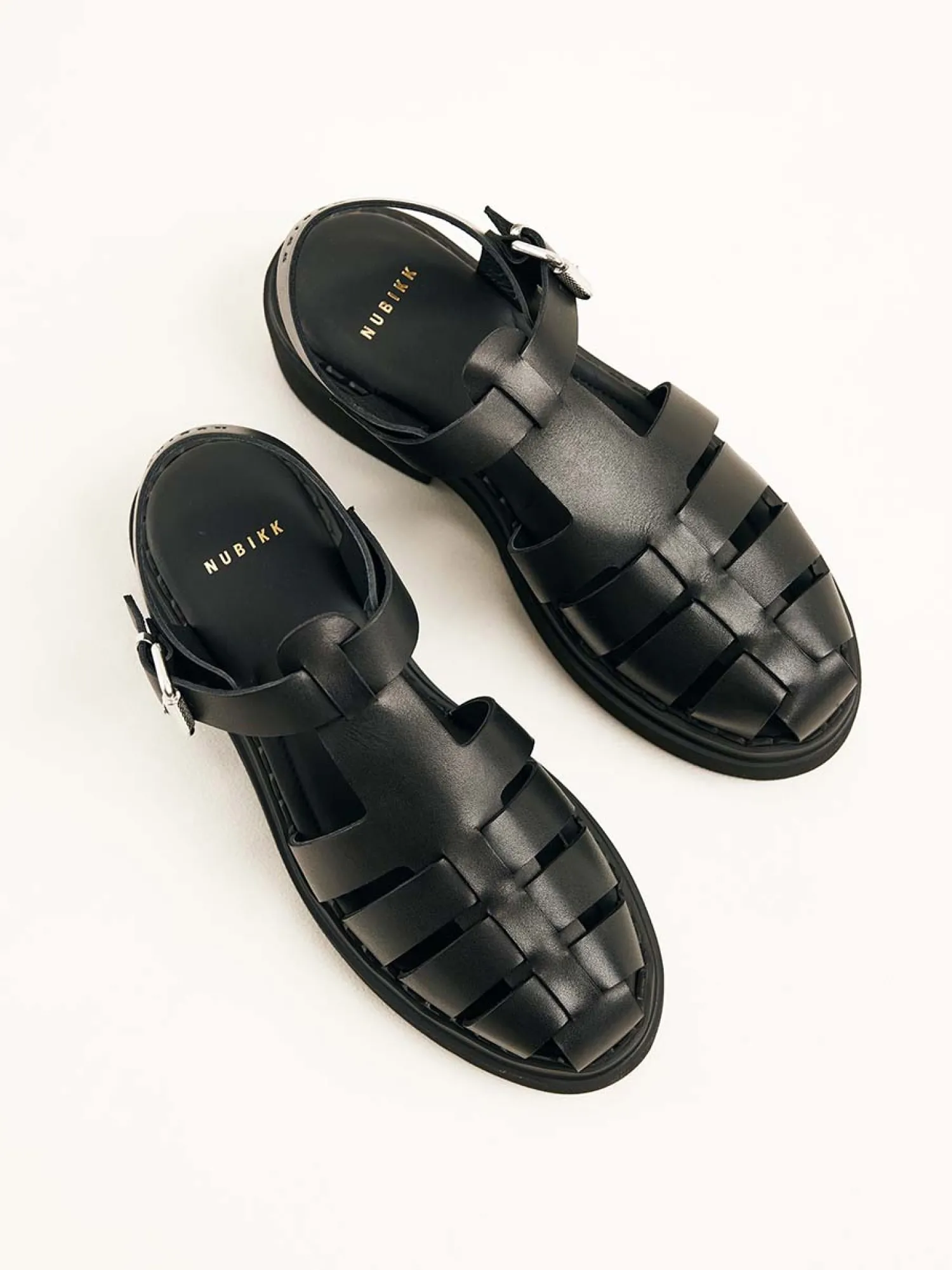 DAMES Nubikk Finn Roma Zwarte Sandalen Voor Dames