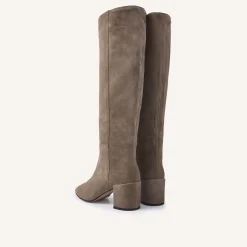 DAMES Nubikk Isa Bella Taupe Suede Boots Voor Dames