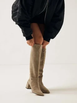 DAMES Nubikk Isa Bella Taupe Suede Boots Voor Dames