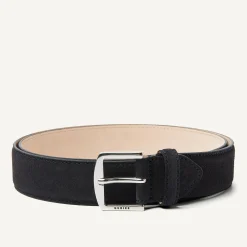 Heren Nubikk James Belt Donkerblauw Suède Riem Voor Heren