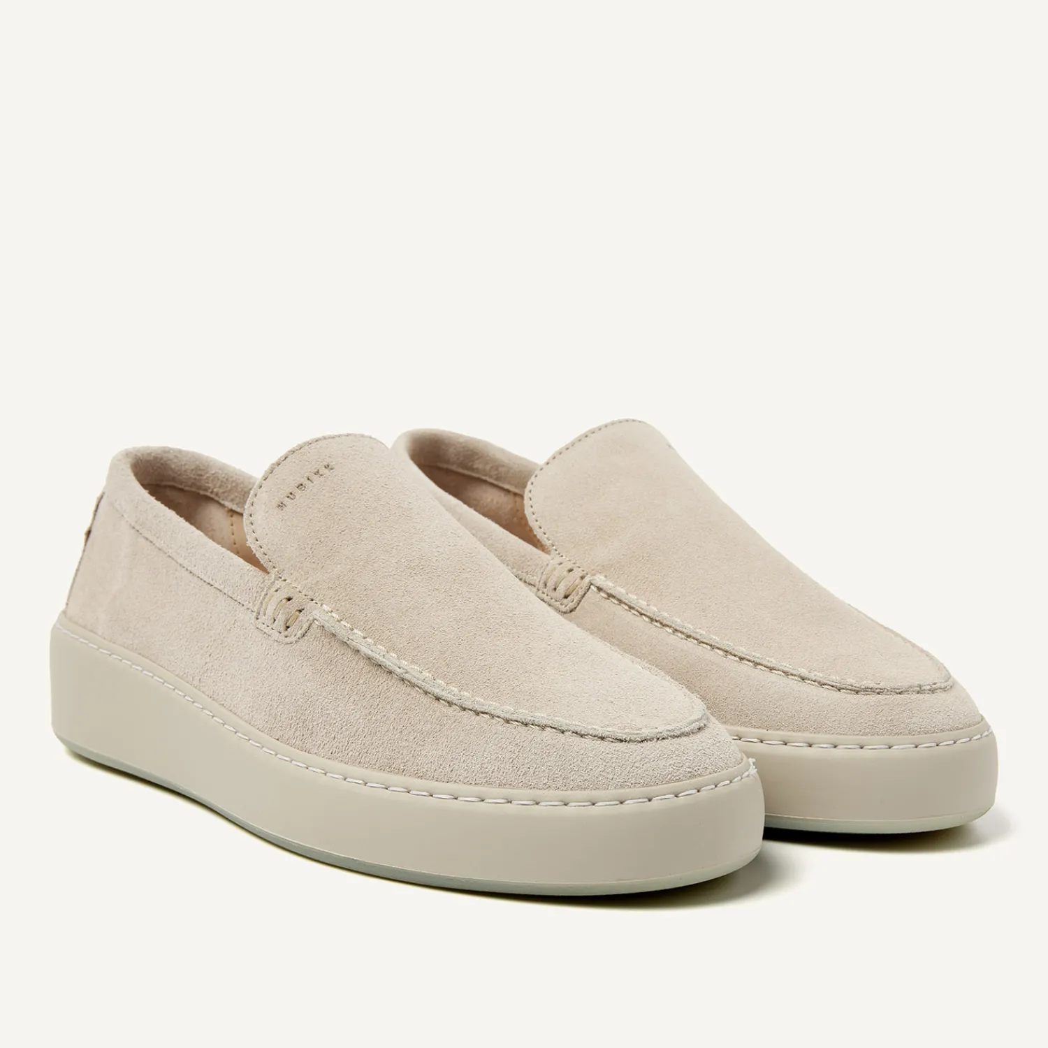 Heren Nubikk Jiro Mio Beige Suède Loafers Voor Heren