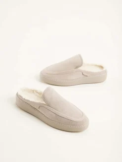 Heren Nubikk Jiro Mulo Fur Beige Slippers Voor Heren