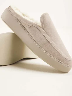 Heren Nubikk Jiro Mulo Fur Beige Slippers Voor Heren