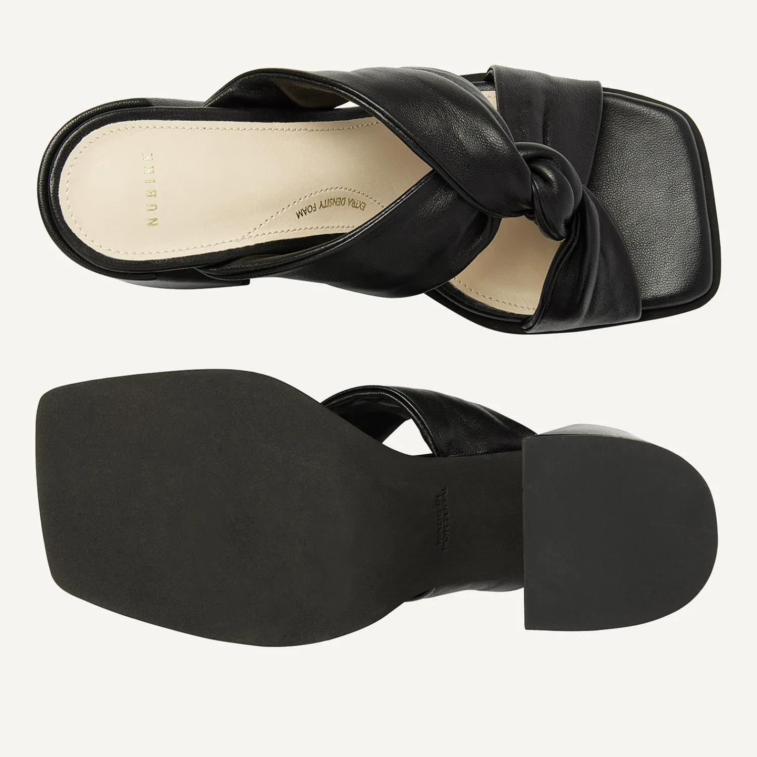 DAMES Nubikk Lana Twist Zwarte Sandalen Voor Dames