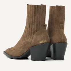 DAMES Nubikk Liv Boa Bruin Suède Enkellaarzen Voor Dames