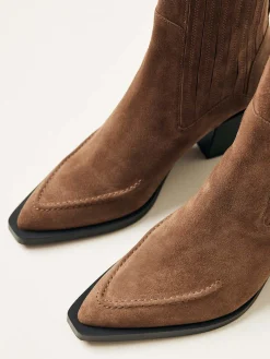 DAMES Nubikk Liv Boa Bruin Suède Enkellaarzen Voor Dames