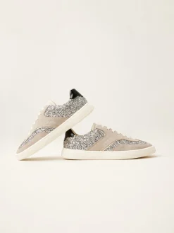 DAMES Nubikk Ray Owen Grijze Glitter Sneakers Voor Dames