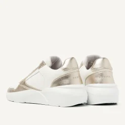 DAMES Nubikk Roque Road Wave Wit Gouden Sneakers Voor Dames
