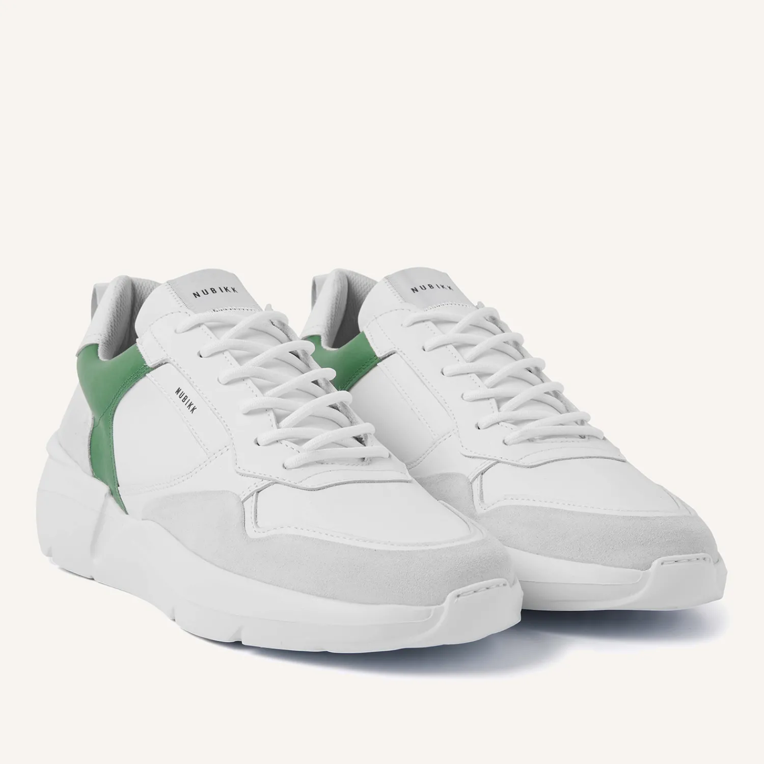 Heren Nubikk Roque Road Wave Wit Groene Sneakers Voor Heren