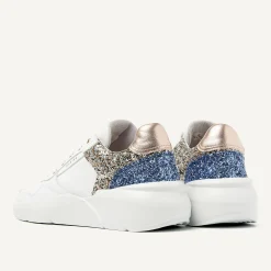 DAMES Nubikk Roque Road Wave Witte Glitter Sneakers Voor Dames
