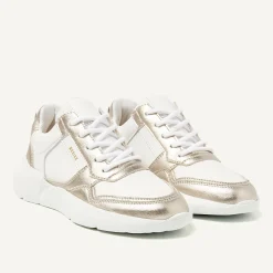 Nubikk Roque Road Wave JR Wit Gouden Sneakers Voor Kids