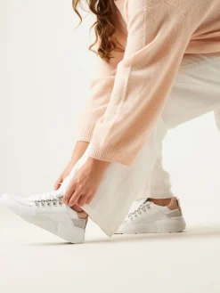 DAMES Nubikk Roque Roman Wit Beige Sneakers Voor Dames