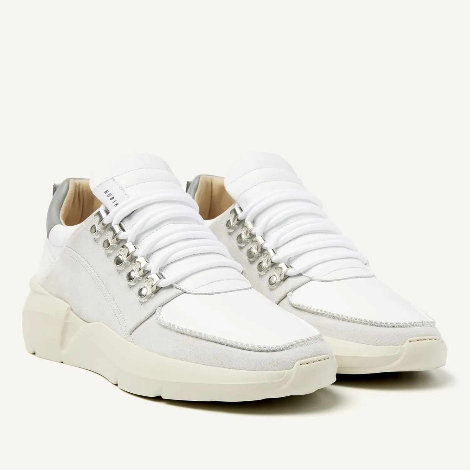 Heren Nubikk Roque Roman Witte Combi Sneakers Voor Heren