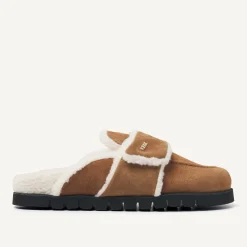 DAMES Nubikk Teddy Fur Cognac Slippers Voor Dames
