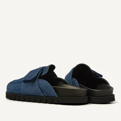 DAMES Nubikk Teddy Montana Denim Slippers Voor Dames