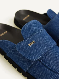 DAMES Nubikk Teddy Montana Denim Slippers Voor Dames