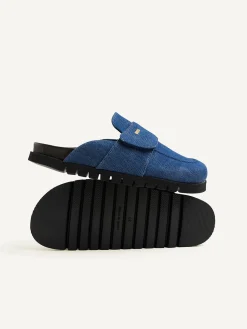 DAMES Nubikk Teddy Montana Denim Slippers Voor Dames