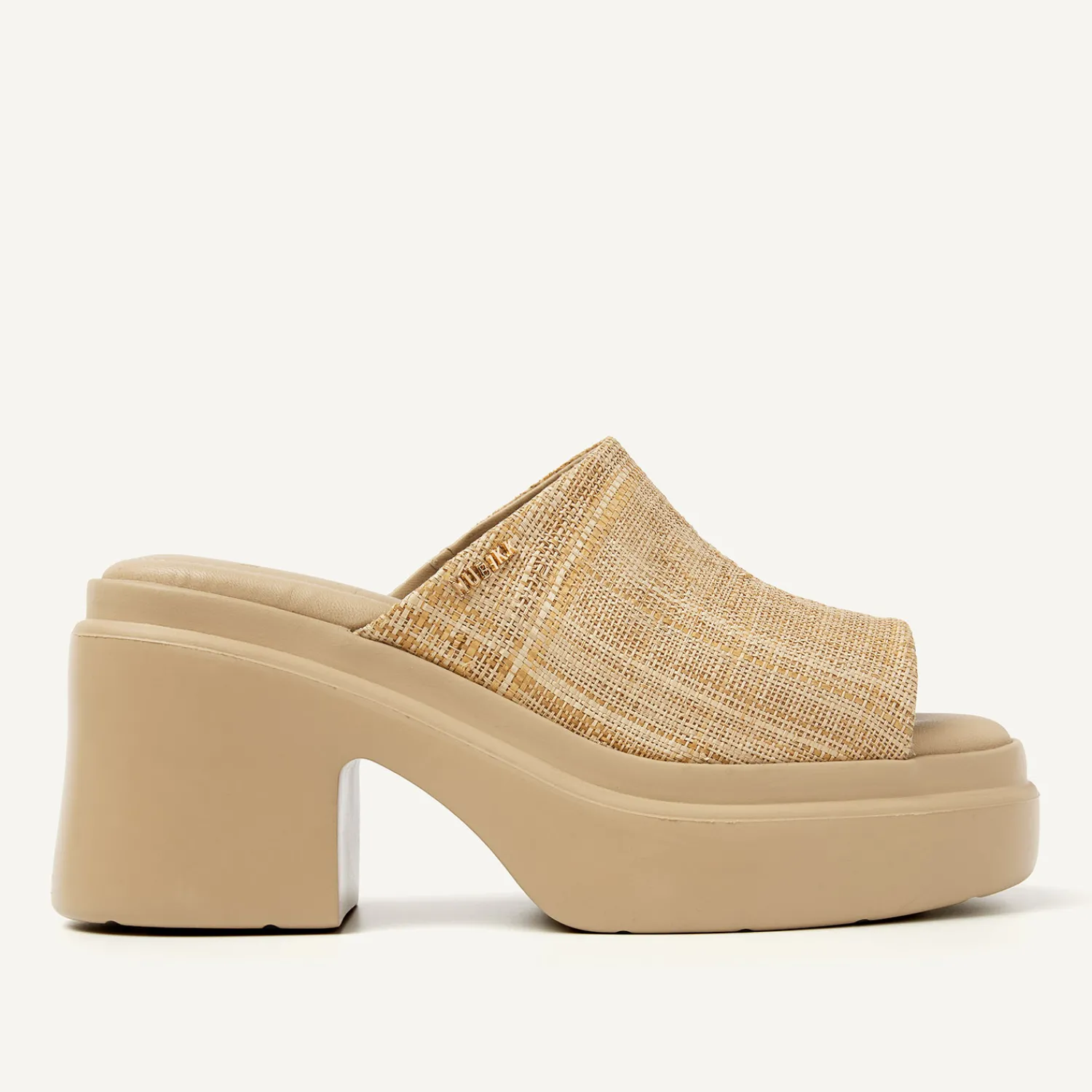 DAMES Nubikk Venga Slides Beige Raffia Slippers Voor Dames