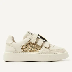 Nubikk Vince Straps K Beige Glitter Sneakers Voor Kids