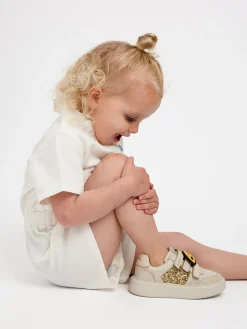 Nubikk Vince Straps K Beige Glitter Sneakers Voor Kids