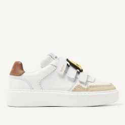 Nubikk Vince Straps K Wit Bruine Sneakers Voor Kids